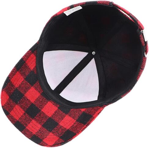 Womens Buffalo-Check Ball-Cap Red-Black-Plaid Baseball-Hat in Saudi Arabia