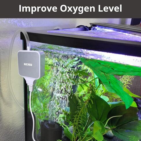 NICREW Nano Silent Aquarium Air Pump, Aquarium Aerator with Accessories for Up to 10 Gallon Fish Tank, Super Quiet, 0.3 L/min, 1.5 Watts in Kuwait