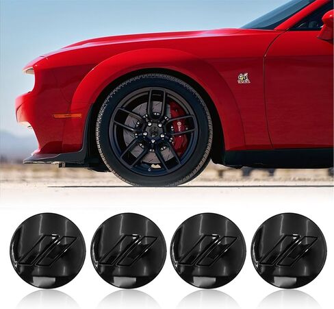 4X 64mm 2.5 Inch Car Hubcaps Slashes // Wheel Hub Center Caps Fit for Challenger Charger Durango 2017-2022 Car with 20 Inch Wheels 6CZ27DX8AA 6CZ27RM8AA (all glossy black) in Saudi Arabia