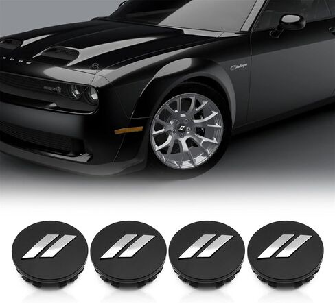 4X 64mm 2.5 Inch Car Hubcaps Slashes // Wheel Hub Center Caps Fit for Challenger Charger Durango 2017-2022 Car with 20 Inch Wheels 6CZ27DX8AA 6CZ27RM8AA (all glossy black) in Saudi Arabia