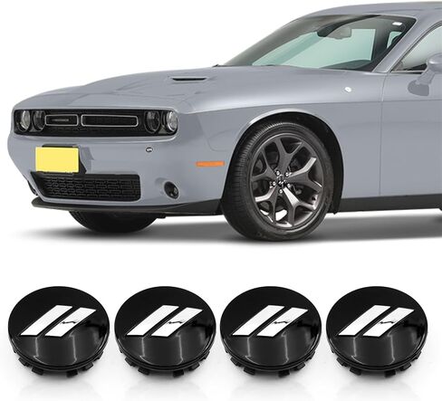 4X 64mm 2.5 Inch Car Hubcaps Slashes // Wheel Hub Center Caps Fit for Challenger Charger Durango 2017-2022 Car with 20 Inch Wheels 6CZ27DX8AA 6CZ27RM8AA (all glossy black) in Saudi Arabia