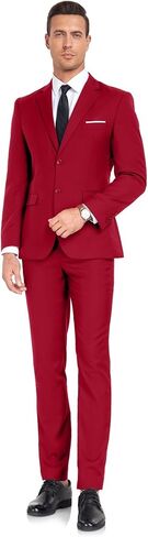 Mens Suit Slim Fit 2 Pieces Two Button Business Suit for Men Casual Wedding Suit Blazer Pants Set Prom Tuxedo in Saudi Arabia