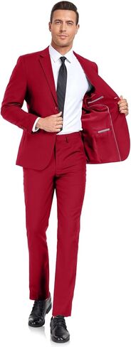 Mens Suit Slim Fit 2 Pieces Two Button Business Suit for Men Casual Wedding Suit Blazer Pants Set Prom Tuxedo in Saudi Arabia