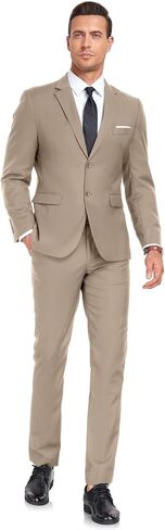 Mens Suit Slim Fit 2 Pieces Two Button Business Suit for Men Casual Wedding Suit Blazer Pants Set Prom Tuxedo in Saudi Arabia