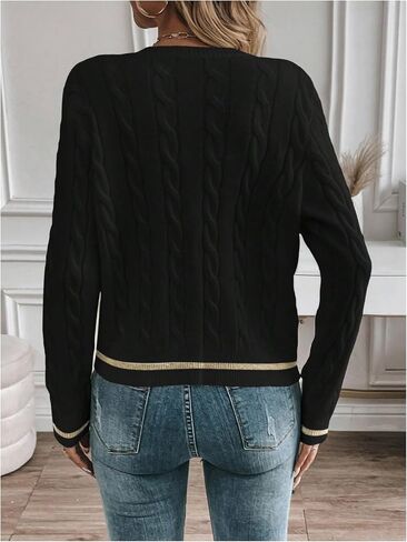 MakeMeChic Women's Cardigan Sweaters Cable Knit Sweater Button Down Shirt in Saudi Arabia