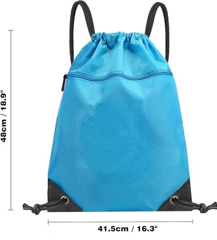 2 حقيبة ظهر برباط، حقائب برباط لصالة الألعاب الرياضية مقاومة للماء، حقيبة ظهر برباط سحب مع جيوب، حقائب حزام برباط بسحاب، حقيبة سفر للشاطئ للرجال والنساء ورياضات الصالة الرياضية (أسود) in Kuwait