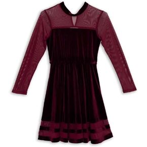 Speechless Girls' Long Sleeve Stretch Velvet Party Dress