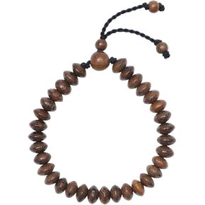 TheTasbih® Exotic Johar Wood 33-bead Saucer-shape 9x6mm Adjustable Prayer Bead Bracelet