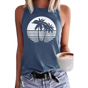 Oriental Pearl Womens Tank Tops Beach Graphic Tank Tops Summer Casual Loose Tanks Vest Country Music Vacation Tank Cami