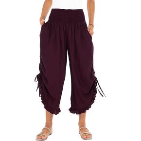 SHU-SHI Trousers Ladies Culottes for Women Gaucho Outfit Cropped Summer Pants
