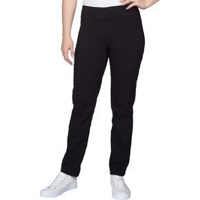 Ruby Rd. Womens Womens Petite Mid-Rise Pull-on Straight Solar Millennium Tech Pant