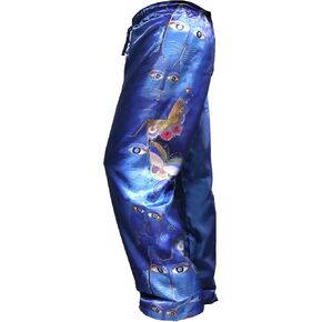Laurel Burch Indigo Cats Pajama Pants, Cat Print Lounge Pants Ideal for Cat Lovers, Comfy Pajamas with Animal Print Design for Men and Women, High Waist PJ Pants with Drawstring Closure, Medium