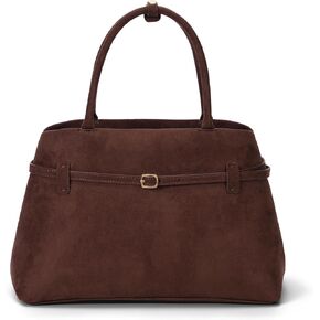 YFGBCX Suede Tote Bag for Women Brown Suede Bag Slouchy Work Tote Bag 2024 Fall Suede Purse Faux Suede Top Handle Bag