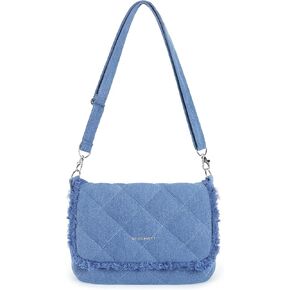 BAGSMART Denim Purse Crossbody Bag for Women Jean Canvas Shoulder Bag Purse Handbag Retro Blue Tote Bag with Adjustable Strap