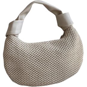 Floerns Women's Textured Tote Bag Knot Top Handle Summer Handbag Clutch Purse