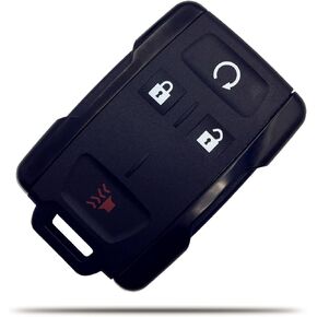 Key Fob Shell Case Replacement for Chevy Silverado Colorado GMC Sierra 1500 2500 3500 HD Canyon 2014-2021 4 Button Keyless Entry Remote Control Car Key Fob Cover (Black-Pack1)