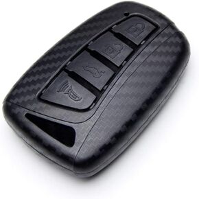 TANGSEN Smart Key Fob Cover Case Compatible with Hyundai Azera EQUUS Genesis Santa FE Sport 4 Button Keyless Entry Remote 3D Twill Weave Carbon Fiber ABS Plastic Emboss Silicone Rubber Black