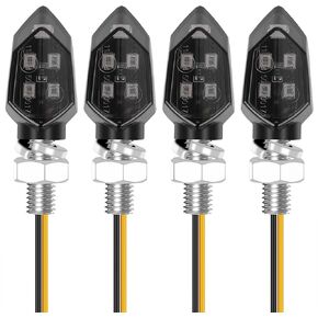 Kinstecks 4PCS Mini Motorcycle Indicators Turning Indicators Turn Signal Lights 12V for Motorcycle Motorbike Scooter Quad Cruiser Harley Kawasaki Yamaha Suzuki Off Road
