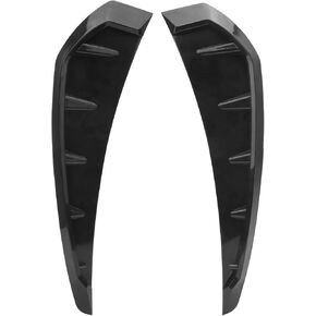 PerGar Side Fender Trim Cover, Car Fender Side Vent Sticker, Pair Side Fender Vent Cover Trim PU Rubber Glossy Black Universal Car Exterior Decor