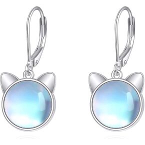 Dragonfly/Butterfly/Bee/Hummingbird/Owl/Dog/Cat/Feather/Axolotl Earrings for Women Sterling Silver Dragonfly/Butterfly/Bee/Hummingbird/Owl/Jewelry Moonstone Earrings Gifts for Women