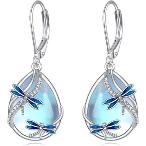 اليعسوب/الفراشة/النحل/الطائر الطنان/البومة/الكلب/القط/الريش/قنفذ البحر أقراط للنساء من الفضة الاسترليني اليعسوب/الفراشة/النحل/الطائر الطنان/البومة/مجوهرات أقراط حجر القمر هدايا للنساء in Kuwait