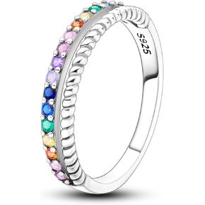 Hapour 925 Sterling Silver Ring for Women,Personalized Gorgeous rings Stackable Vintage Rings for Women as Gifts Ring Size 6-9