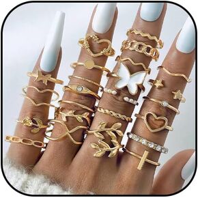 Gold Knuckle Rings Set For Women Vintage Stackable Joint Finger Midi Rings Dainty Cubic Zirconia Stackable Finger Ring Fashion Jewelry