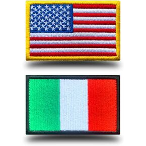US Flag Italian Flag Patch, Antrix 2 Pack American Flag Italy Flag Patch Military Tactical Flag Patches