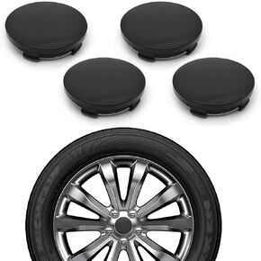 4 PCS Car Center Hub Cover, Clip-on Non-Destructive Installation Decorative Accessories, Replaceable 60MM Outer Diameter 56MM Inner Diameter Center Hub Rim Cover (Black)