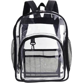 Large Clear Bookbag for Boys&Girls-Heavy Duty Transparent Backpack for Stadium Events&Work-Bag for Men&Women(red)