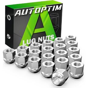 M14x1.5 Lug Nuts - Replacement for 1999-2023 Chevy Silverado 1500, 2015-2019 Colorado, 1999-2019 GMC Sierra Aftermarket Wheel 24pcs Chrome Closed End Bulge Acorn Skinny Lug Nuts