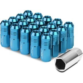 Auto Dynasty M12 x 1.5 Closed End 20-Piece Aluminum Alloy Wheel Lug Nuts +1 X Deep Drive Extension (Orange)