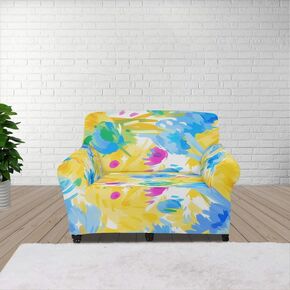Colorful Art Print Soft Couch Sofa Cover Spiral Abstract Painting Stretch Sofa Slipcover 1 Piece Sofa Cover for Living Room Universal Couch Slipcovers XL