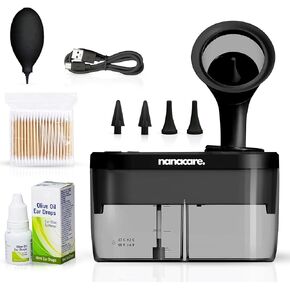 Electric Ear Wax Removal Kit with Natural Ear Wax Removal Drops 100% Chemical Free | Safe Ear Cleaner Ear Cleaning Tool | | FSA HSA Store Eligible Effective Ear Washer Irrigation Machine