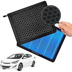 فلتر هواء المقصورة CF10728 يناسب Hyundai Accent 2008-2011، Elantra 2007-2016، Kia Forte 2014-2018، Forte Koup، Forte5، هيكل قرص العسل والكربون المنشط، متين وقوي (عبوة واحدة)