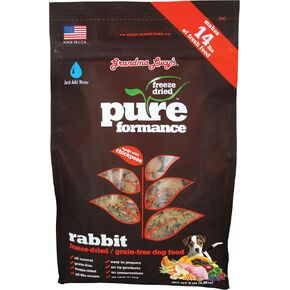 Grandma Lucy's PUREformance Dog Food, Grain Free and Freeze-Dried - Rabbit, 10 Pound Bag
