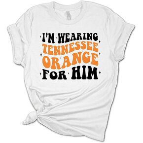 Womens Tennessee Tshirt Football Wearing Tennessee Orange for HIm TN Short Sleeve T-Shirt Graphic Tee