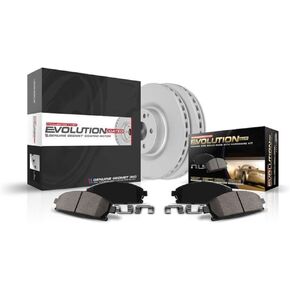 طقم فرامل بديلة أمامية من Power Stop KOE7001 Autospecialty - دوارات فرامل OE ووسادات فرامل سيراميك لكاديلاك CTS 2014-2019، شيفروليه كامارو 2016-2021 [نموذج محدد] in Kuwait