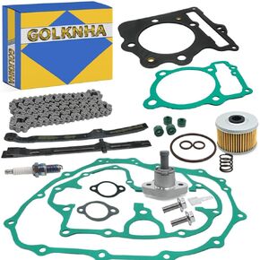 400EX Cam Timing Chain & Guides & Tensioner & Complete Gasket 1996-2014 Compatible with HONDA TRX400EX TRX400X XR400 XR400R OEM# 14620-KCY-670 14511-KCY-670