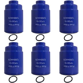 6PCS TP3018 12642623 Fuel Filter (Blue) Compatible with 6.6 Duramax Diesel Chevy Silverado/GMC Sierra 2500HD 2001-2016 3500HD 2007-2016 Express/Savana 2500 3500 4500 2012-2016 Diesel Engine in Saudi Arabia