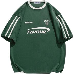 Vamtac Oversized T Shirts for Men Vintage Tees Stripe Half Sleeve Baggy Loose Gym Relaxed Fit T Shirts in Kuwait