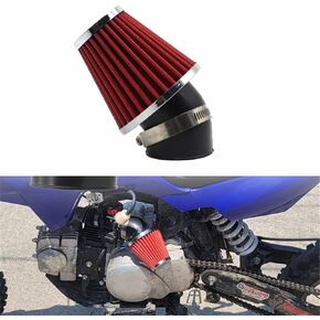 High Performance 48mm Motorcycle Air Filter, Dirt Bike Air Filter Compatible with HONDA YAMAHA SUZUKI ATV SSR TTR Dirt Bike, Inlet ID 48mm-Red