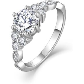 Engagement Ring for Women 925 Sterling Silver Promise Wedding Anniverasry Eternity Ring for Her Brides Wife Size 5-10