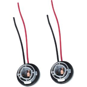 2 PCS Car Light Socket Wire Harness, 1157 BAY15D LED Bulbs Socket Holder Turn Signal Socket with Extended Pigtail, Universal for Cars Bulb Mounting Assembly Replacement (Gray)
