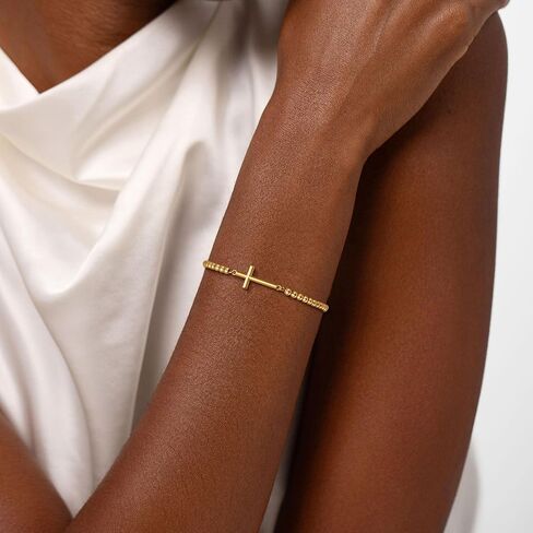 Gold Beaded Bracelets for Women, Dainty 14K Gold Plated Beaded Charm Bracelets for Women Trendy Gold Ball Stretch Bracelets Non Tarnish Fashion Jewelry for Women Cute Gifts Adjustable in Kuwait