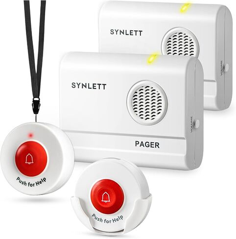 Caregiver Pager Wireless Nurse Call Button for Elderly Monitoring SOS Alert System Portable Alarm Call Bell for Home Care Seniors Patients Emergency 3 Call Buttons 2 Pagers in Saudi Arabia