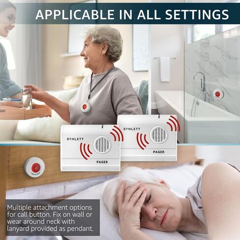 Caregiver Pager Wireless Nurse Call Button for Elderly Monitoring SOS Alert System Portable Alarm Call Bell for Home Care Seniors Patients Emergency 3 Call Buttons 2 Pagers in Saudi Arabia