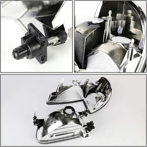 DNA MOTORING Pair Headlight Assembly Compatible with 1995-2001 Ford Explorer / 1997 Mountaineer, Chrome/Amber, HL-OH-FEXP954P-CH-AM in Saudi Arabia