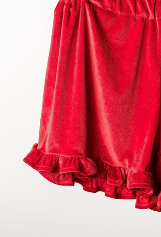 Womens Velvet Ruffle Short in Saudi Arabia