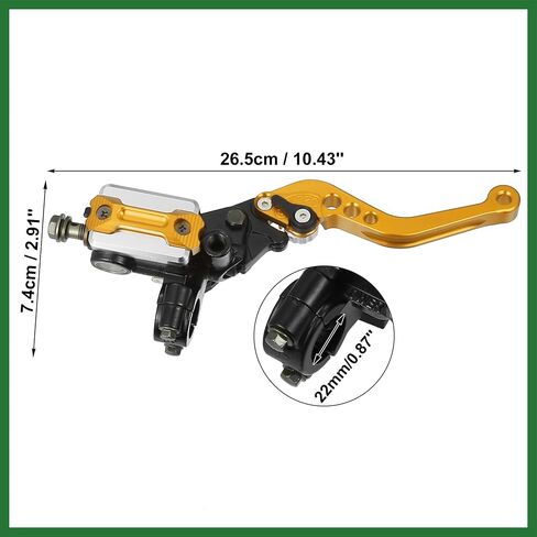 Motoforti 1 Pair 7/8" 22mm Universal Motorcycle Dual Hydraulic Handlebar Brake Master Cylinder Clutch Lever for Harley for Honda for Kawasaki Gold Tone Long-lasting in Saudi Arabia